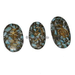 Achetez des objets artisanaux personnalisés en pierres semi-précieuses, design fantaisie, guérison naturelle, Reiki, ensemble ovale noir - Product Image 5