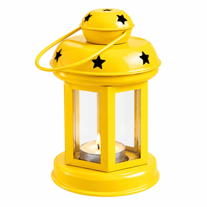 Metal Star Cutwork Hanging <b>Lantern</b> with Glass Panels Tealight <b>Candle</b> Holder Decorative Indoor <b>Outdoor</b> Handle <b>for</b> Home Garden - Product Image 2