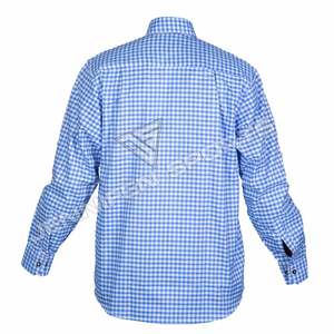 Nouvelle Chemise Bavaroise Homme Tendance à Carreaux Bleus et Blancs Personnalisable 100% Coton Infroissable Respirante Séchage Rapide Taille 6XL Printemps - Product Image 5