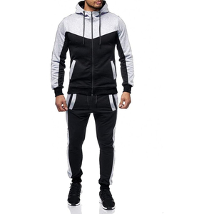 Men Hooded Tracksuit <b>Set</b> Full Zip Hoodie Jogger Pants Casual Sportswear Gym Running Outfit for Daily Training - Product Image 1