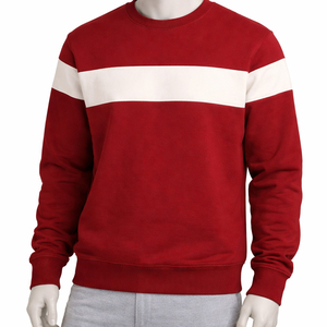 Sudadera de cuello redondo de alta calidad con bloques de color, estilo casual, para invierno, de forro polar y algodón, para hombre. - Product Image 1