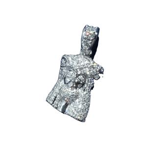 Iced Out Jesus Face colgante Moissanite Hip Hop joyería hecha a mano Micro Pave detallada declaración pieza lujo Streetwear colgante - Product Image 1