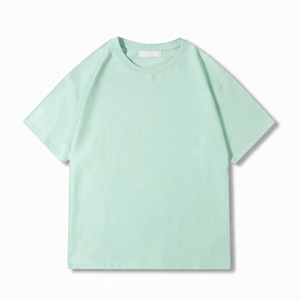 เสื้อยืดคอกลมสีเขียวมิ้นท์สำหรับผู้ชายทรงปกติ ผ้าฝ้าย แขนสั้น คอโอ ทรงลำลอง สีพื้น ผ้าเจอร์ซีย์ถัก ปี 2026 - Product Image 1