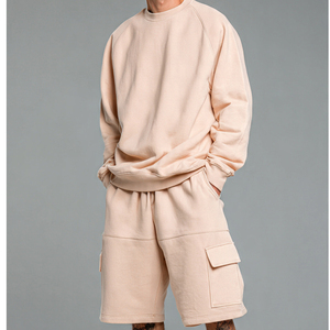 Pantalones Cortos de Felpa para Hombre, Estilo Urbano, 400 GSM, Algodón Grueso, Casuales, Rectos, con Múltiples Bolsillos - Product Image 4