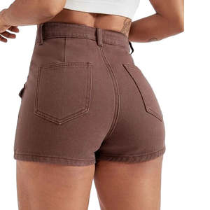 Shorts de mezclilla de tiro alto para mujer, pantalones cortos ajustados sexys de algodón para chicas jóvenes, shorts de mezclilla de verano para mujer - Product Image 2