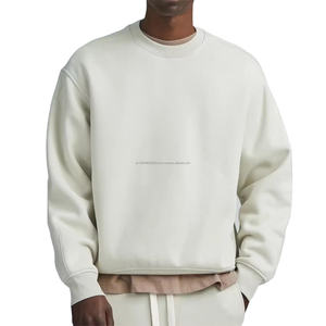 Nouvelle collection automne-hiver, sweat-shirt en molleton de coton et polyester surdimensionné, épaules tombantes, col rond, pull-over - Product Image 1