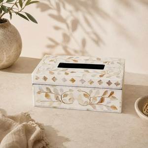Caja para Servilletas con Incrustaciones de Hueso Natural, Caja Decorativa de Madera para Pañuelos y Decoración de Mesa, Productos Decorativos para el Hogar para Dubái y Arabia Saudita - Product Image 4