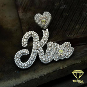Luxury " KIRA " <b>Name</b> Moissanite Diamond Pendant 925 Sterling Silver Rose Gold Plated <b>Custom</b> Script Letter Hip Hop Bling <b>Necklace</b> - Product Image 3