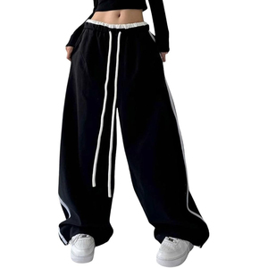 Nuevos Pantalones Deportivos para Hombre Haody 2026, Tejido de Poliéster/Algodón Ecológico, Diseño Plisado de Pierna Ancha, Estilo Hip Hop - Product Image 2