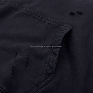 Venta al por mayor 100% algodón lavado pesado polar interior chaqueta con forro vintage desteñido trabajador chaqueta con capucha con cremallera lavado ácido Sudadera con capucha - Product Image 6