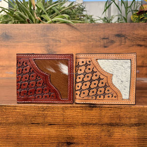 Portefeuille en cuir usiné à la main portefeuille en fourrure de vachette à longue fermeture éclair pour hommes nouveauté mode couleur marron porte-monnaie cadeau pour lui - Product Image 4