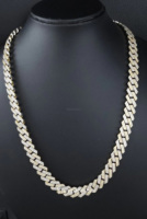 Chaîne cubaine en moissanite 10 mm, couleur D VVS, collier glacé, argent sterling 925, or 10 carats, bijoux hip-hop, 22 pouces
