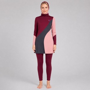 Ensemble de burkini modeste pour femme – Maillot de bain couvrant entièrement le corps en matière douce et extensible, idéal pour les sports nautiques - Product Image 1