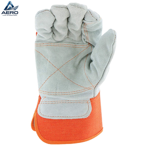 Guantes de Trabajo Profesionales de Lona Naranja 2026, Ligeros y Resistentes, con Puño de Seguridad y Palma de Cuero - Product Image 3