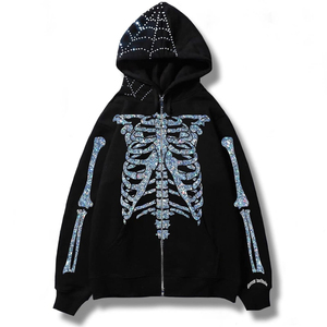 Sweat-shirt à capuche surdimensionné pour femme, doublé de strass, scintillant, anti-rétrécissement, coupe décontractée, manches longues, pull confortable à porter devant - Product Image 4