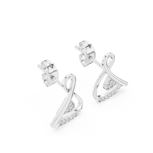 Juego de pendientes de diamantes cultivados en laboratorio únicos en oro blanco de 18 quilates para compromiso, boda, fiesta, evento, regalo de San Valentín, uso diario para mujer - Product Image 2