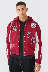 Low Price Custom Men's Windproof Varsity Bomber Jacket Chenille Embroidery 100% Wool Leather Sleeves Front University Team - Product Image 4