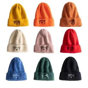 Wholesale Autumn Winter Knitted Beanie Cap Casual Solid Protective 100% Cotton Men Women Warm Top Trendy Design Men's Solid - Product Image 3