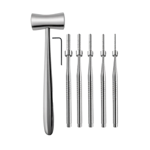 Juego de 6 Osteótomos Manuales Rectos para Levantamiento de Senos, con Puntas Cóncavas y Tope de Ajuste Tipo L, Kit de Implantes Quirúrgicos Dentales Lucae Mallet - Product Image 1