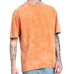 T-shirt homme 100% coton, effet délavé, col rond, coupe ample, haute qualité. - Product Image 1