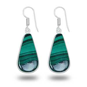 Pendientes de Piedra de Malaquita Natural en Oferta, Hermosos Pendientes con Forma de Gota, Joyería de Piedras Preciosas para Mujer, Venta al por Mayor - Product Image 4