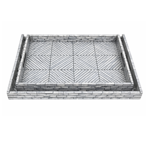 Plateau de service en nacre de qualité galerie, fait main, durable, pour la décoration raffinée et le rangement - Product Image 1