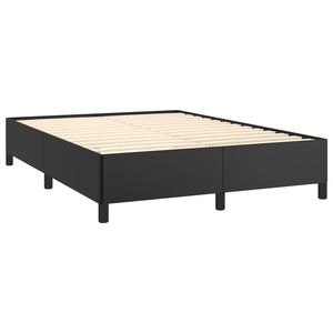 Cadre de lit en similicuir noir sans matelas Lits en bois 53.9 "x 74.8" - Product Image 4