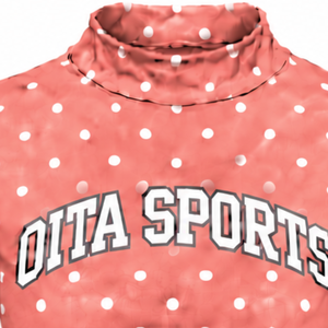 Camiseta de Manga Corta con Cuello Alto y Estampado de Puntos Rosa Coral para Mujer, Ajustada, Elástica, Informal, a la Moda, Ropa de Verano al por Mayor - Product Image 3