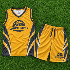 Ensemble Maillot et Short de Basketball Doré pour Hommes – Tenue de Sport Personnalisée avec Logo et Numéros – Vente en Gros Direct Usine - Product Image 6
