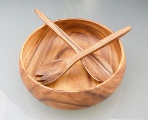 Ensaladera Grande de Madera de Acacia Hecha a Mano con Diseño Moderno, Acabado Pulido, Ecológica, Comercial, Personalizable y en Stock - Product Image 6
