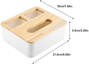 กล่องใส่กระดาษทิชชูไม้ไผ่ธรรมชาติ กล่องใส่กระดาษทิชชูแบบมินิมอลสำหรับห้องนั่งเล่น ห้องน้ำ โต๊ะทำงาน โรงแรม ร้านอาหาร ตกแต่ง - Product Image 4