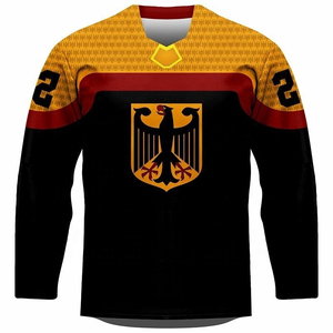 Men Blank <b>Ice</b> Hockey Jersey Long-Sleeved Practice Jersey Professional Grade Teamwear V-Neck Design Loose Hockey Sleeves - Product Image 1
