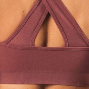 <b>Rose</b> Pink Women's Cross Back Sports Bra Lightweight Stretch Athletic Crop <b>Top</b> for Training Workout Yoga Gym Running Fitness - Product Image 5