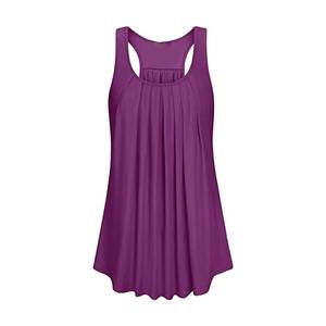 Débardeur de sport dos nageur pour femme, débardeur d'été uni tendance pour femme, caraco basique en mélange de coton doux pour femme - Product Image 1