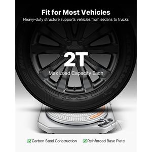 Placas giratorias para alineación de ruedas de 2 toneladas de capacidad, 2 unidades, con medidores de latón, plataforma giratoria de 360 grados para una alineación fácil de ruedas - Product Image 3