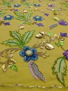 ผ้าลูกไม้สีฟ้าพาสเทลพรีเมียมสำหรับเจ้าสาว งานปักมืออย่างดี ราคาโรงงานโดยตรง - Product Image 4