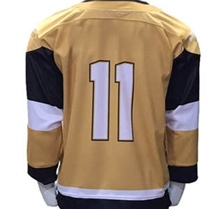 Custom Ice Hockey Uniform Men's 100% Polyester Moisture Wicking Three Quarter Sleeve Team Jersey With Number 11 Back Print - Product Image 3