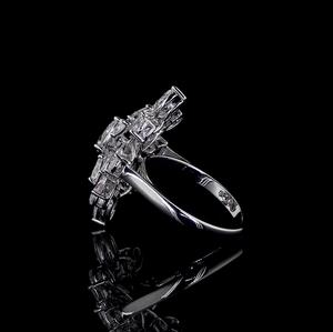 Luxury Floral Diamond <b>Ring</b> Marquise & Pear Cut Diamond <b>Ring</b> Lab Grown Diamond <b>Ring</b> Statement <b>Cocktail</b> <b>Ring</b> | Custom Fine Jewelry - Product Image 2