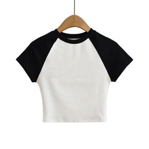 Custom Printed Logo Women's Crop Top T-<b>Shirt</b> O-Neck Round Neckline Breathable Anti-Wrinkle Plain Dyed <b>Paisley</b> <b>Pattern</b> Croptop - Product Image 4
