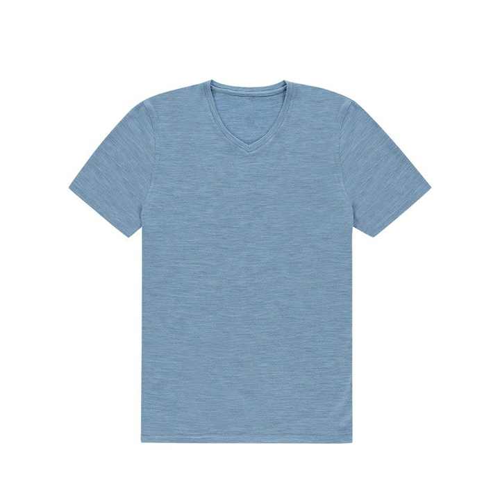 โรงงานเสื้อยืดขนแกะ Merino คอวีแบบกําหนดเองสําหรับผู้ชาย