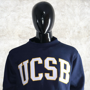 UCSB Letter Crew <b>Neck</b> Sweatshirt Custom Heavyweight <b>Mock</b> <b>Neck</b> Pullover Sweatshirt Cotton Fleece Oversized Streetwear Men OEM ODM - Product Image 2