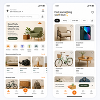 Meilleure application mobile de marché local pour Android, Web, Linux, Mac, Internet, avec livraison rapide, suivi en temps réel, multi-vendeurs et en stock