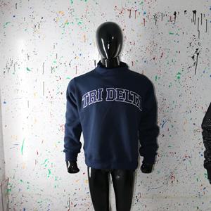 Sweat-shirt à col montant bleu, 100% broderie appliquée, col large, URBAN PRODUCTIONS - Product Image 5