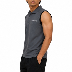 Polo sans manches pour homme, coupe athlétique, séchage rapide, style moderne, vêtements de sport, tissu premium pour polo sans manches pour homme - Product Image 3