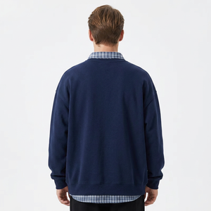 Chemise habillée en flanelle bleu marine pour homme avec motif à carreaux, col rabattu, manches longues, coupe classique, pour l'hiver - Product Image 6