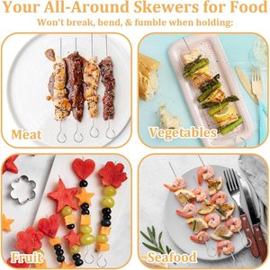 20 Brochetas Reutilizables de Acero Inoxidable de 8 Pulgadas, Brochetas Metálicas para Horno, Brochetas para Shish Kebab, Accesorios para Barbacoa - Product Image 4