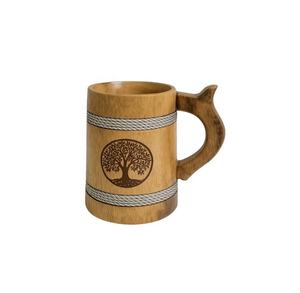 Jarra de cerveza hecha a mano de madera con mango de madera Jarra de cerveza al por mayor y hecha a mano para el hogar y el restaurante - Product Image 3