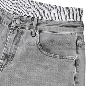 Pantalones Vaqueros Anchos para Hombre, Color Gris Claro, Lavado, Corte Holgado, Estilo Casual Urbano - Product Image 6
