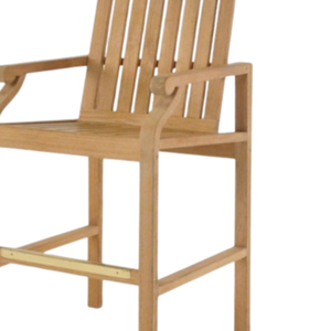 Eco-friendly teak <b>wood</b> bar <b>stool</b> with a durable, modern design, suitable for both indoor and outdoor use. - Product Image 2