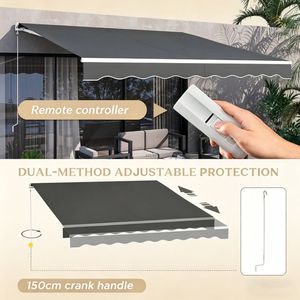 Toldo Retráctil para Patio con Brazos Plegables y Extensibles, Protección UV y Contra Lluvia, para Terrazas y Patios Traseros, Autoportante - Product Image 3